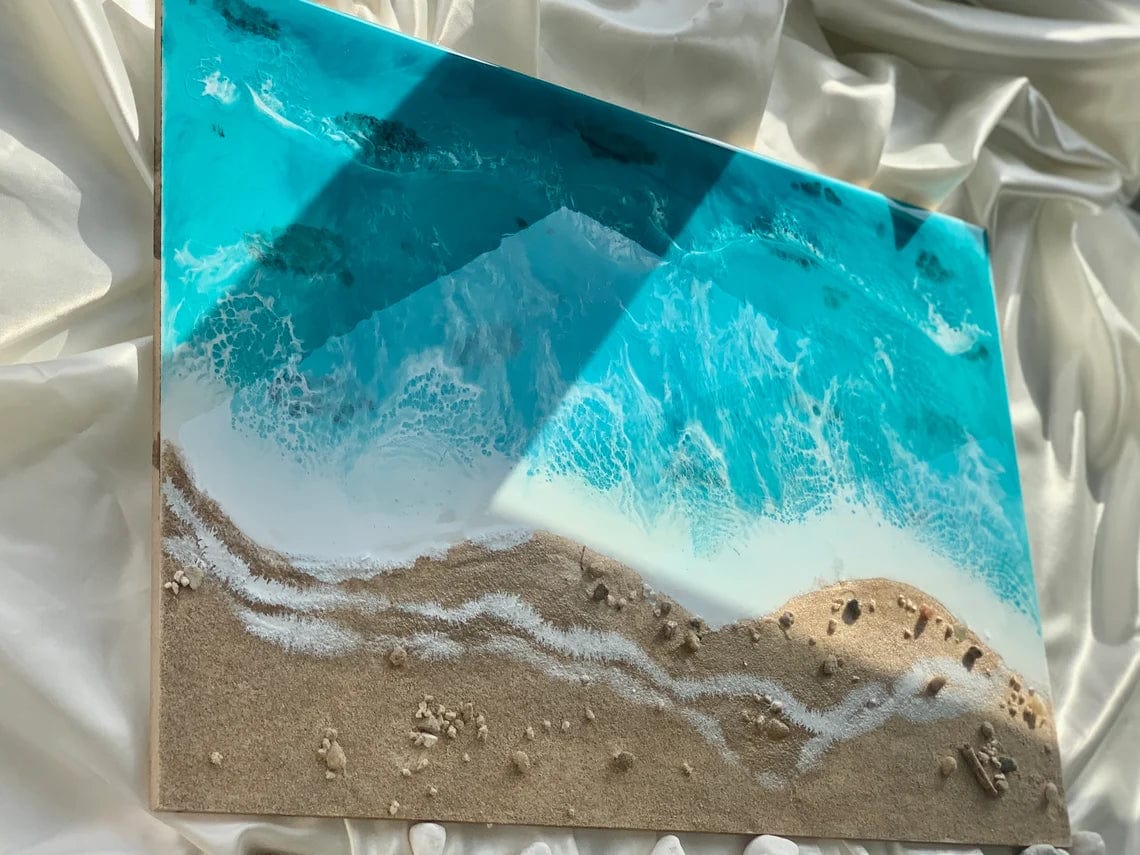 Art de résine de plage océanique