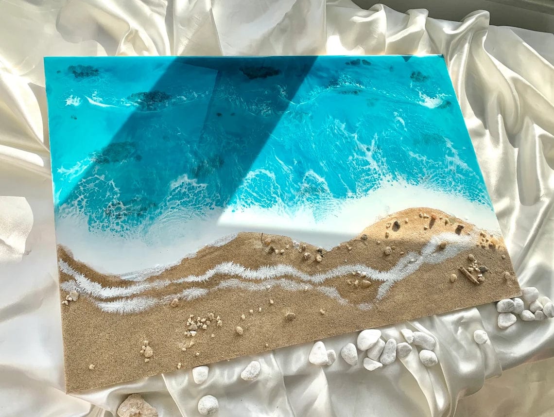 Art de résine de plage océanique