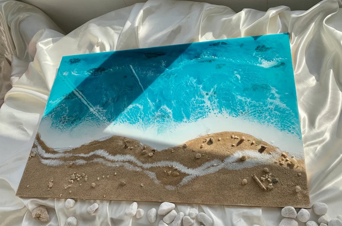Art de résine de plage océanique
