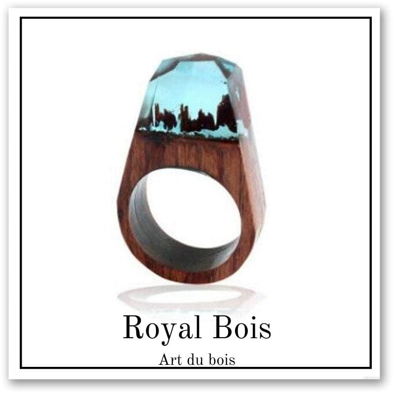 Bague bois bleu premium