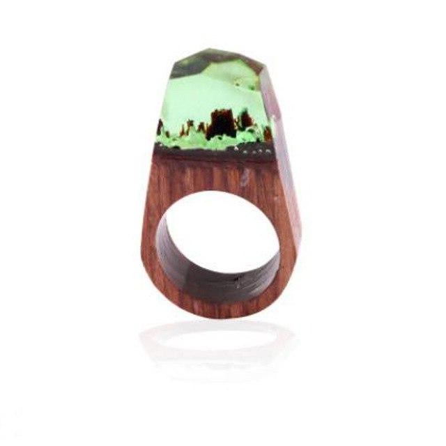 Bague bois vert