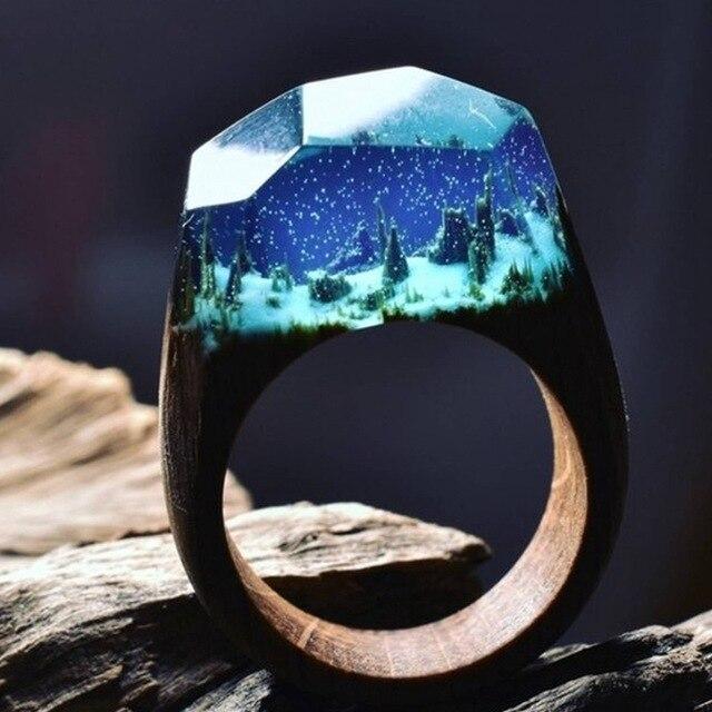 Bague nature bleu neige