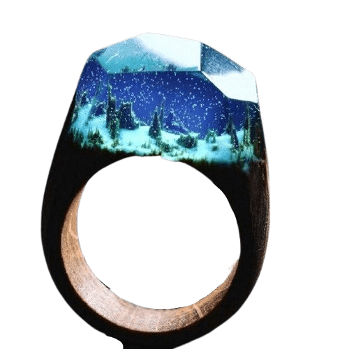 Bague nature bleu neige