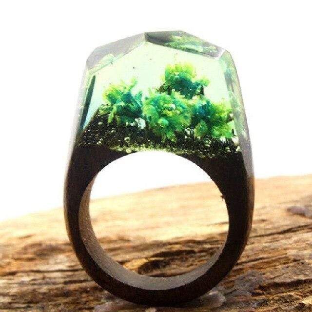 Bague nature plante verte