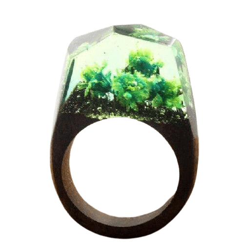 Bague nature plante verte