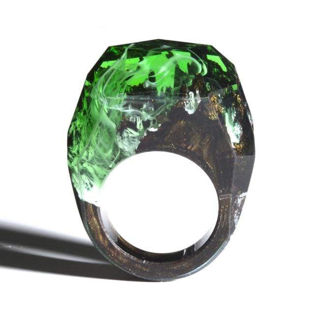 Bijoux d'époxy et bois émeraude