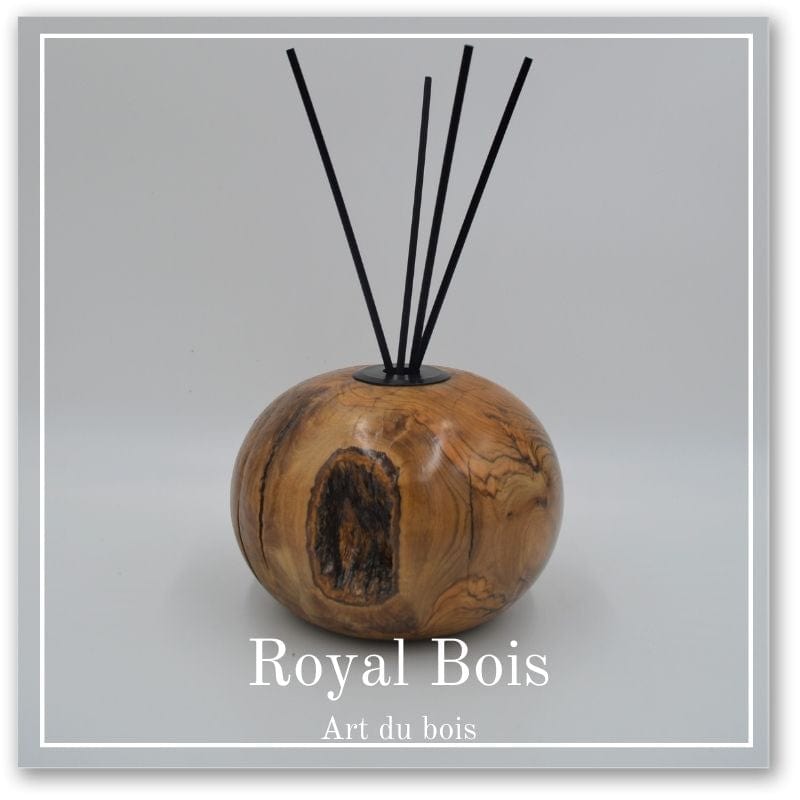 Diffuseur d'huiles essentielles rond bois et époxy