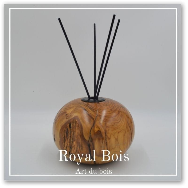 Diffuseur de parfum rond bois et époxy