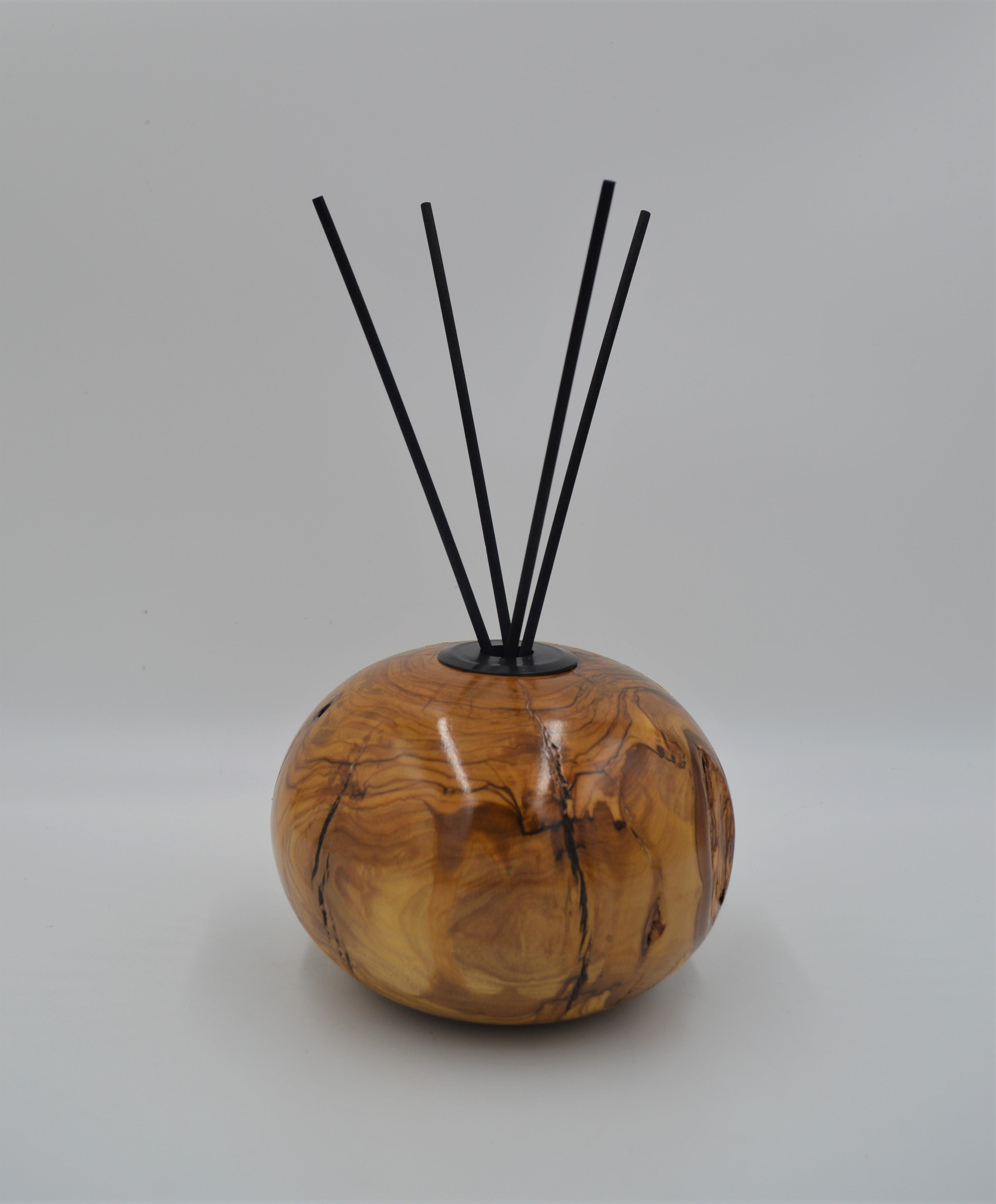 Diffuseur de parfum rond bois et époxy