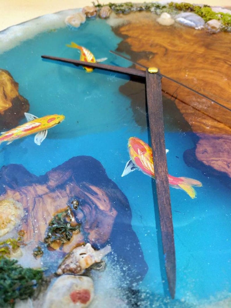 Époxy horloge décorative à la main pour mur