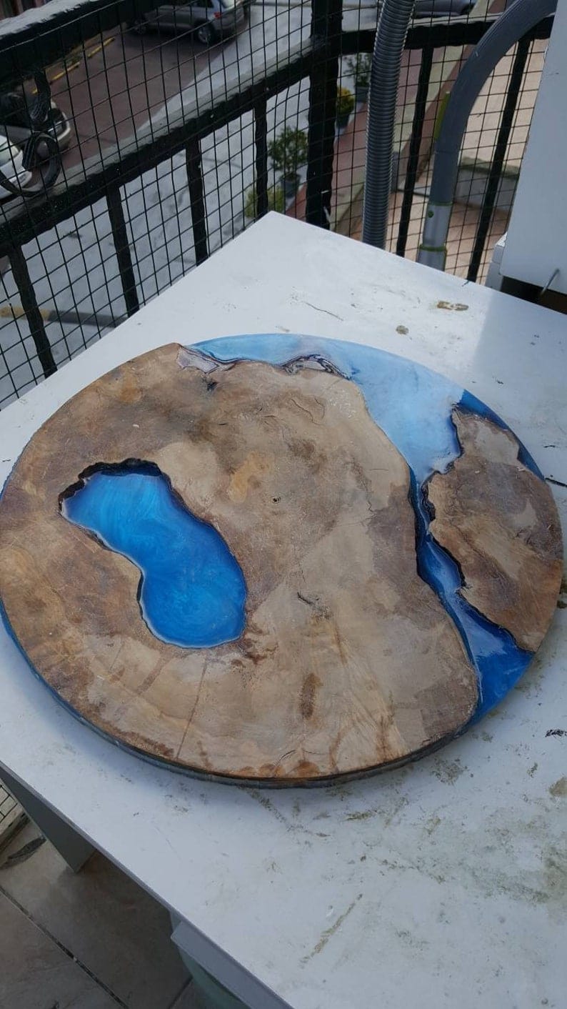 Époxy & w horloge faite à la main pour mur