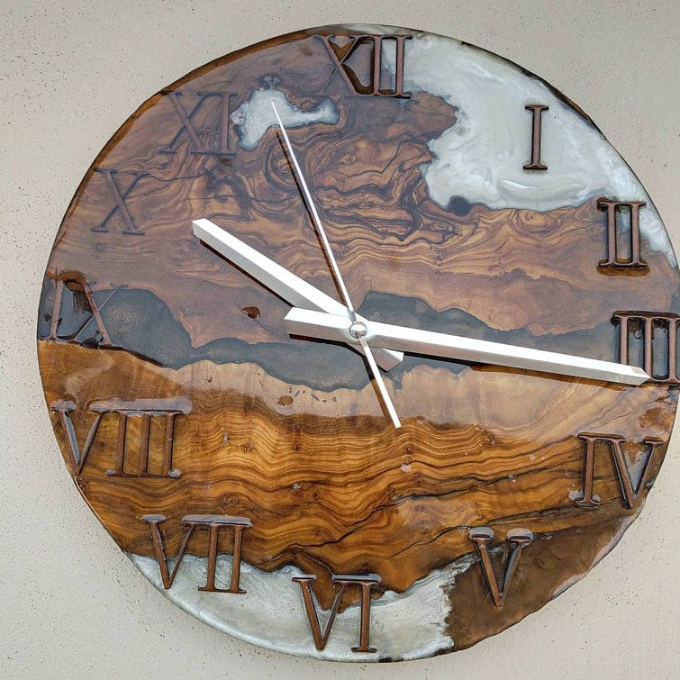 HORLOGE MURALE DE roue de bateau en bois faite à la main de 24 po Décor