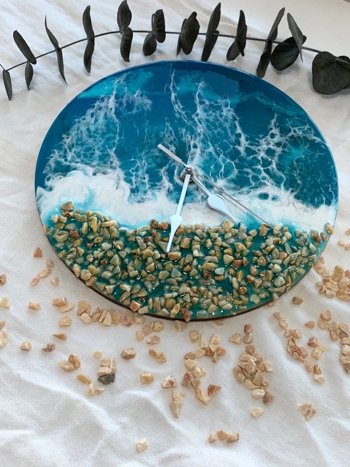 Horloge d'Art en Résine Océan