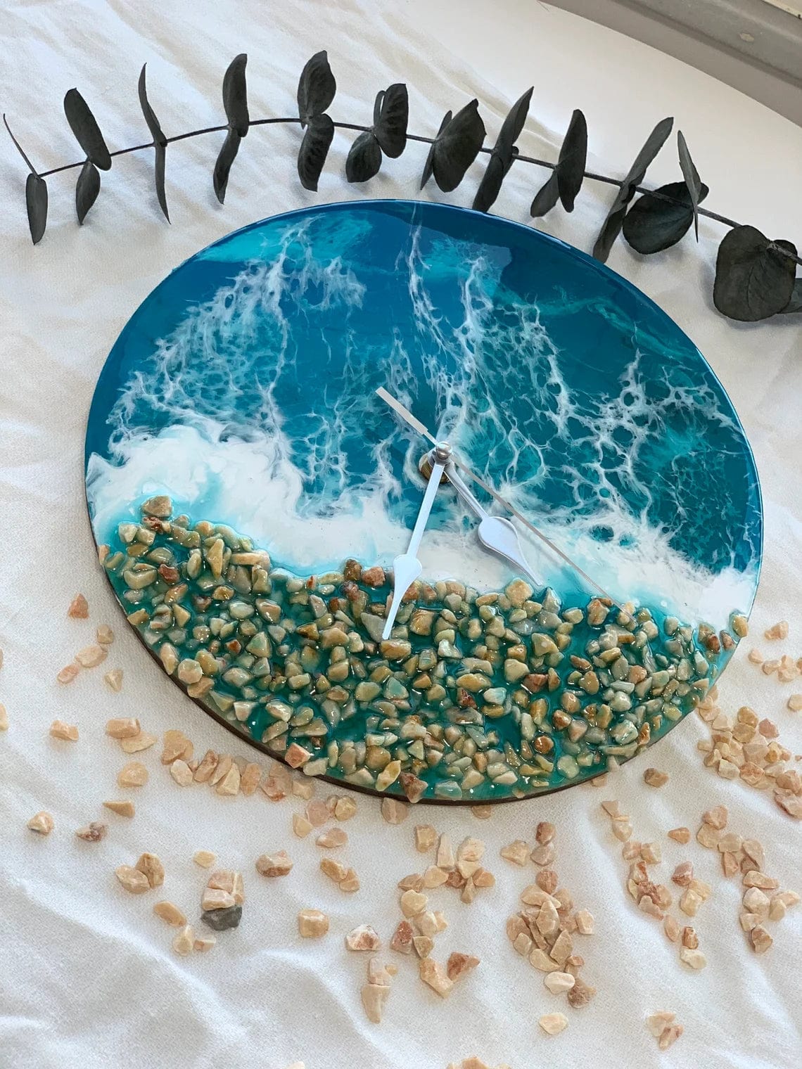 Horloge d'Art en Résine Océan