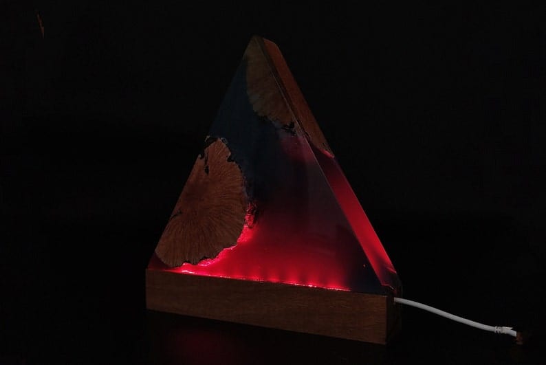 Lampe de bureau de table en bois