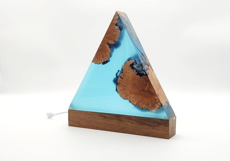 Lampe de bureau de table en bois