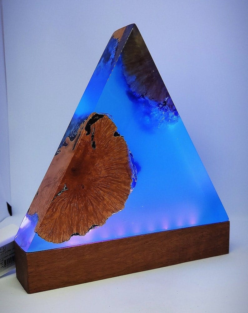 Lampe de bureau de table en bois