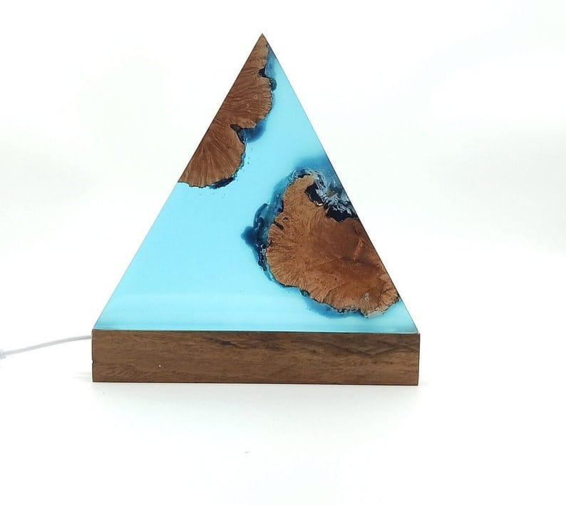 Lampe de bureau de table en bois