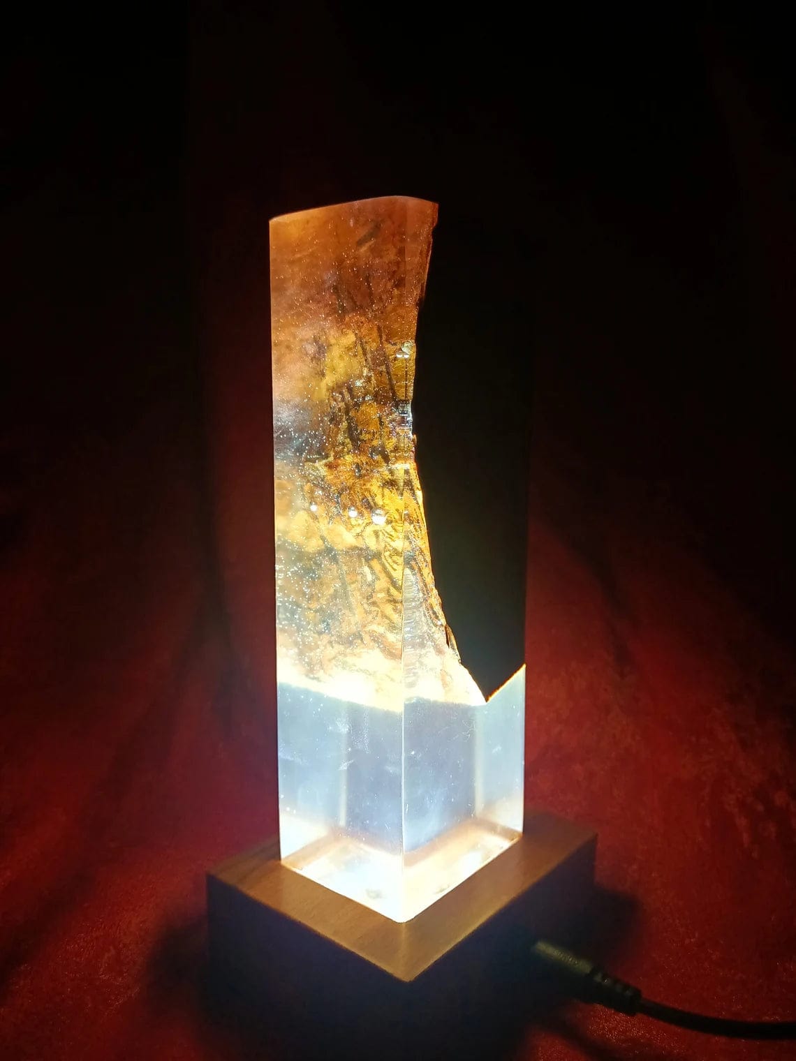 Lampe de table décorative en bois