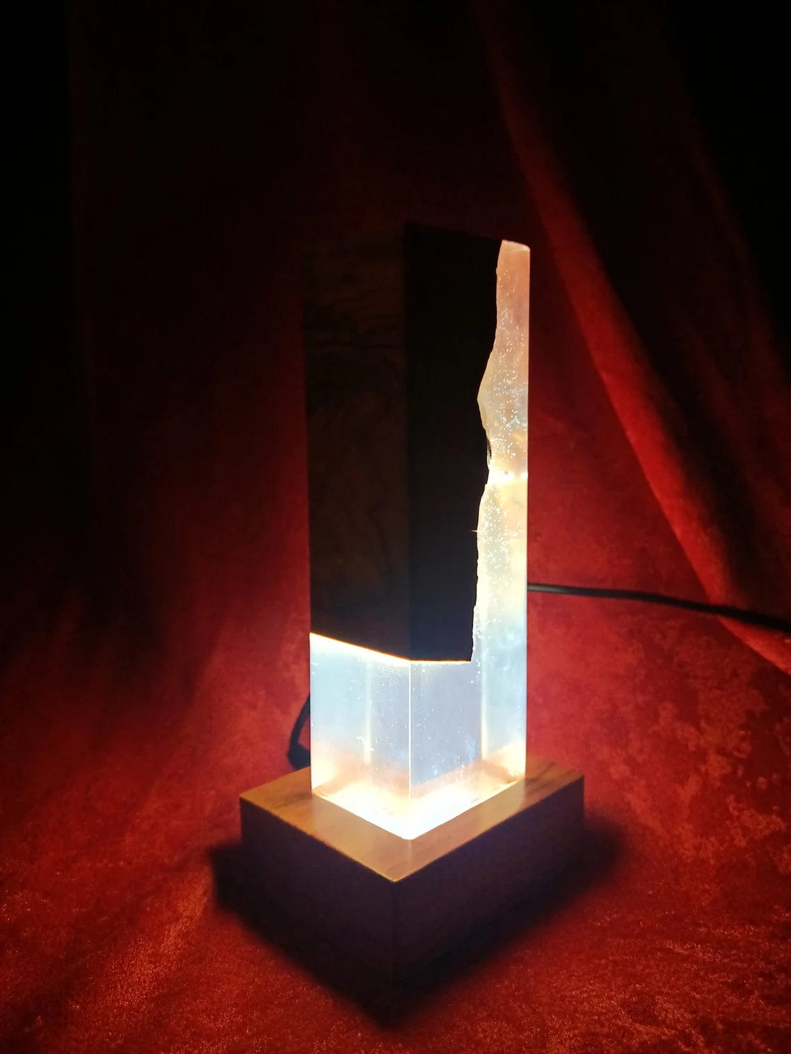 Lampe de table décorative en bois