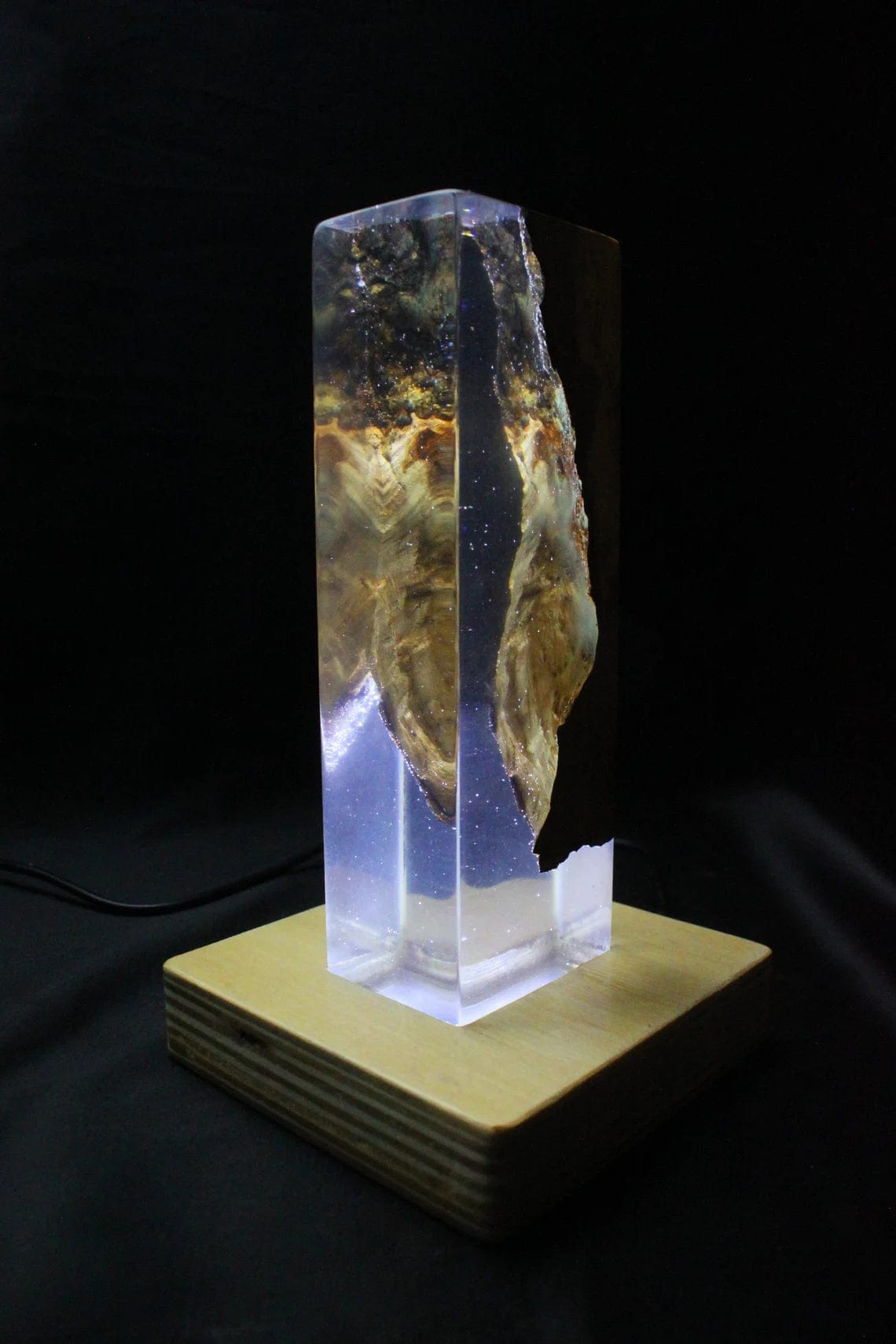 Lampe en bois blanc clair Fosforic