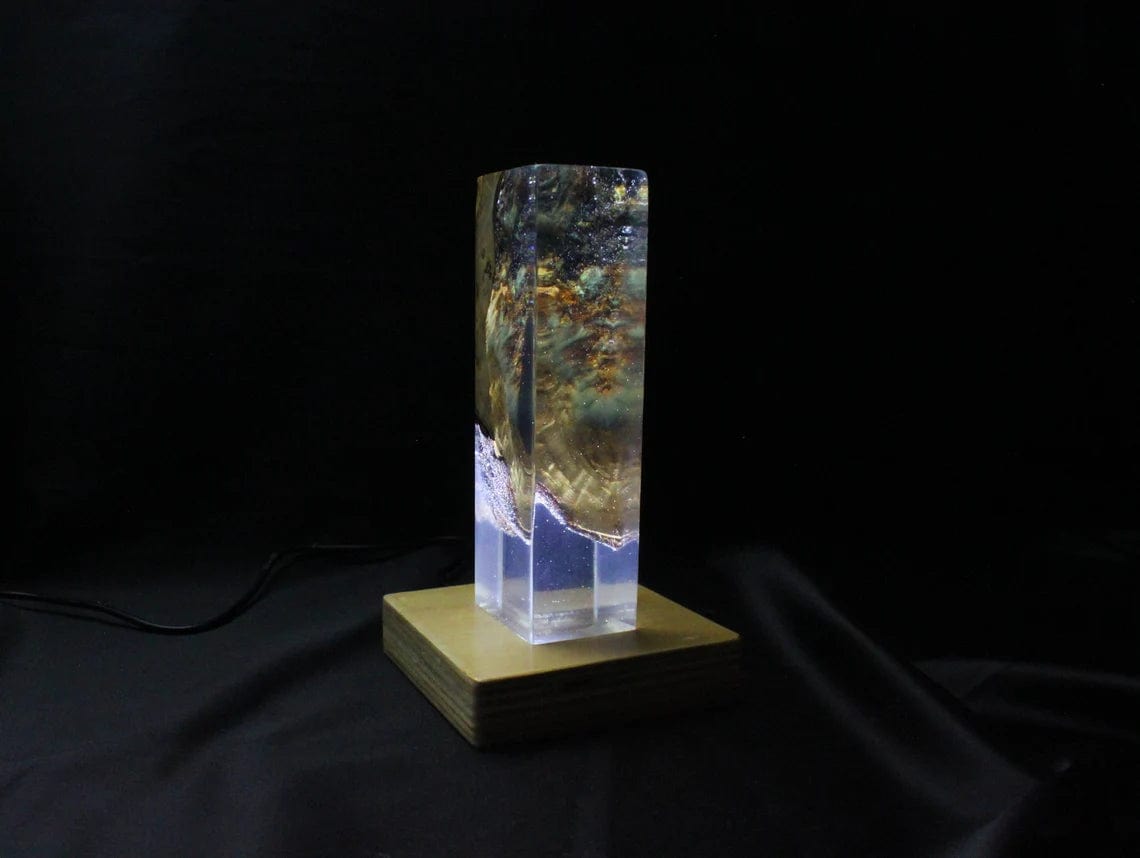 Lampe en bois blanc clair Fosforic