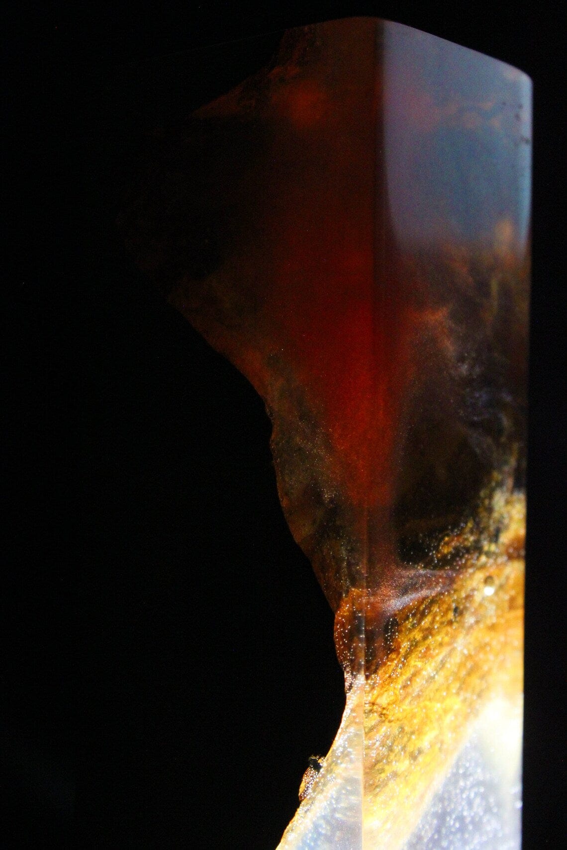 Lampe en bois époxy blanc chaud