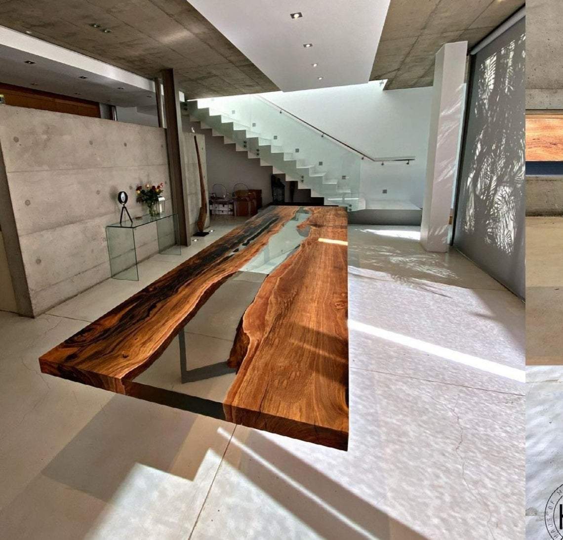 Longue table en époxy 285cm