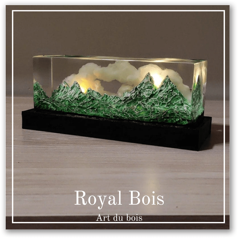 Miniature volcan en époxy