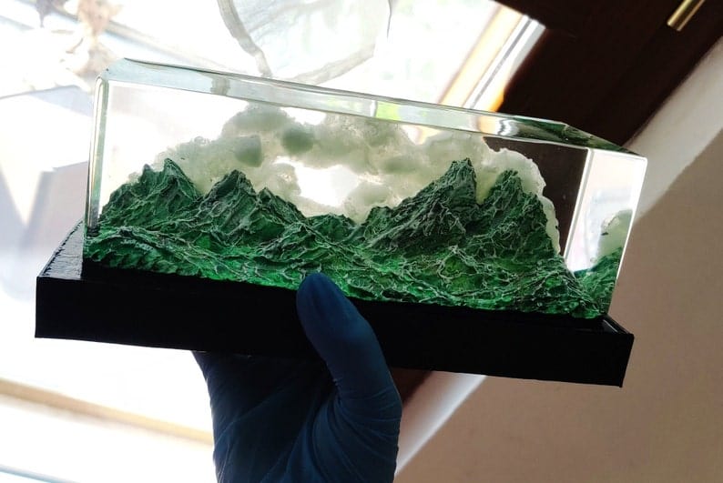 Paysage de raisin romantique au coucher du soleil à la main