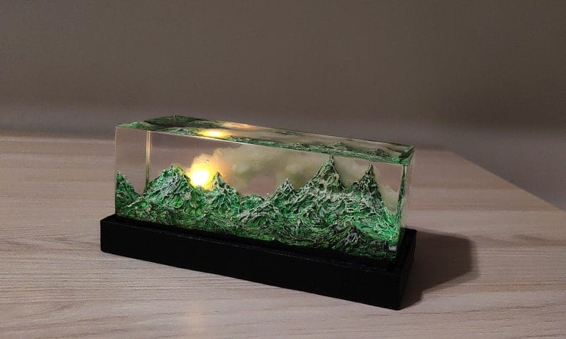 Paysage en résine Sunrise romantique