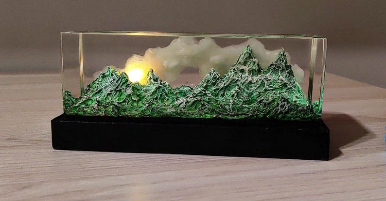 Paysage en résine Sunrise romantique