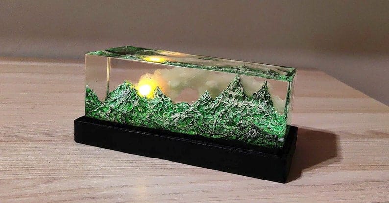 Paysage en résine Sunrise romantique