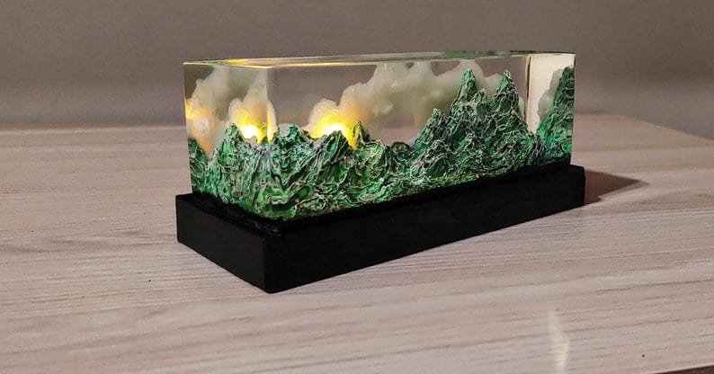 Paysage en résine Sunrise romantique