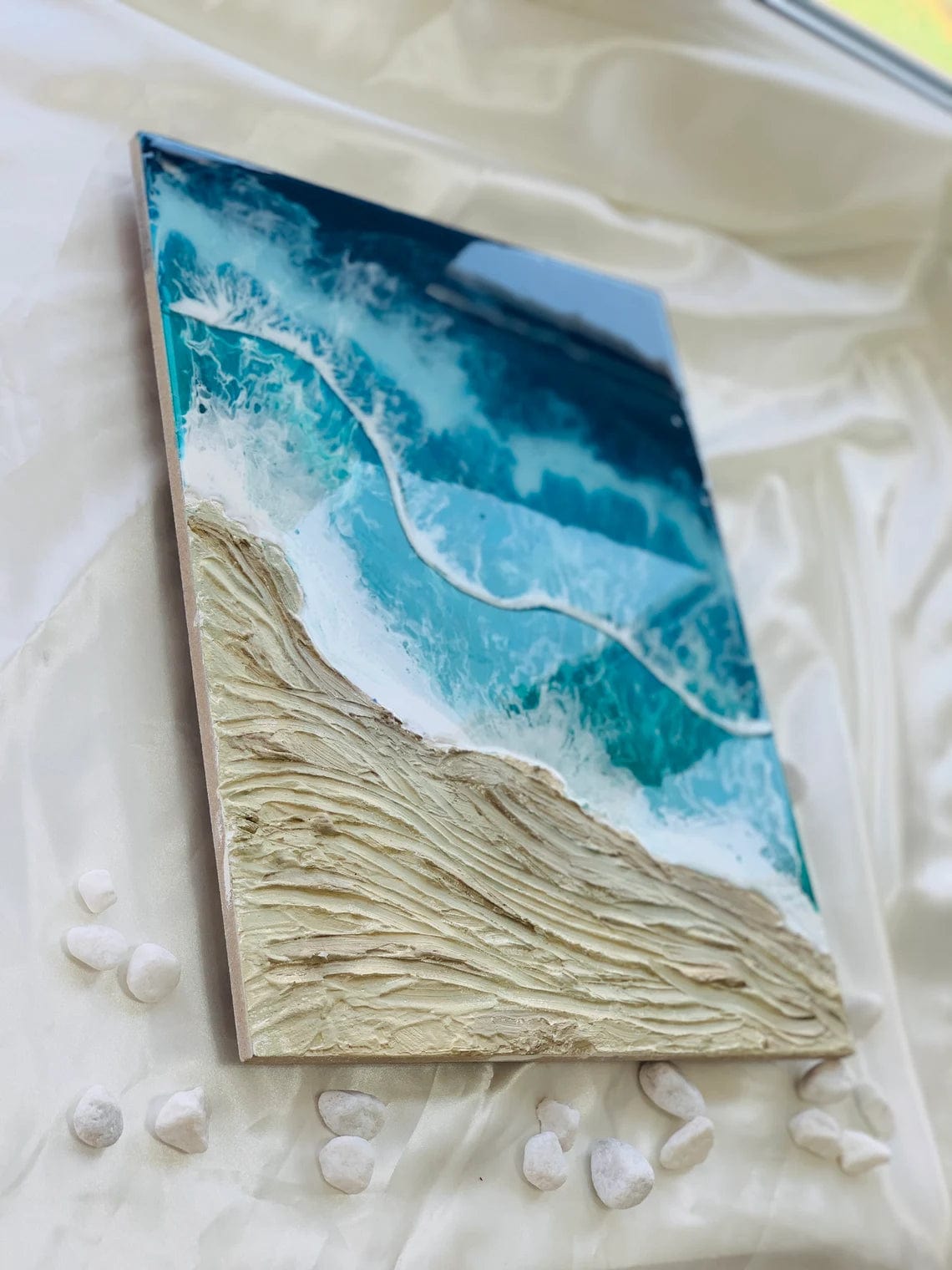 Peinture d'art en résine et plâtre