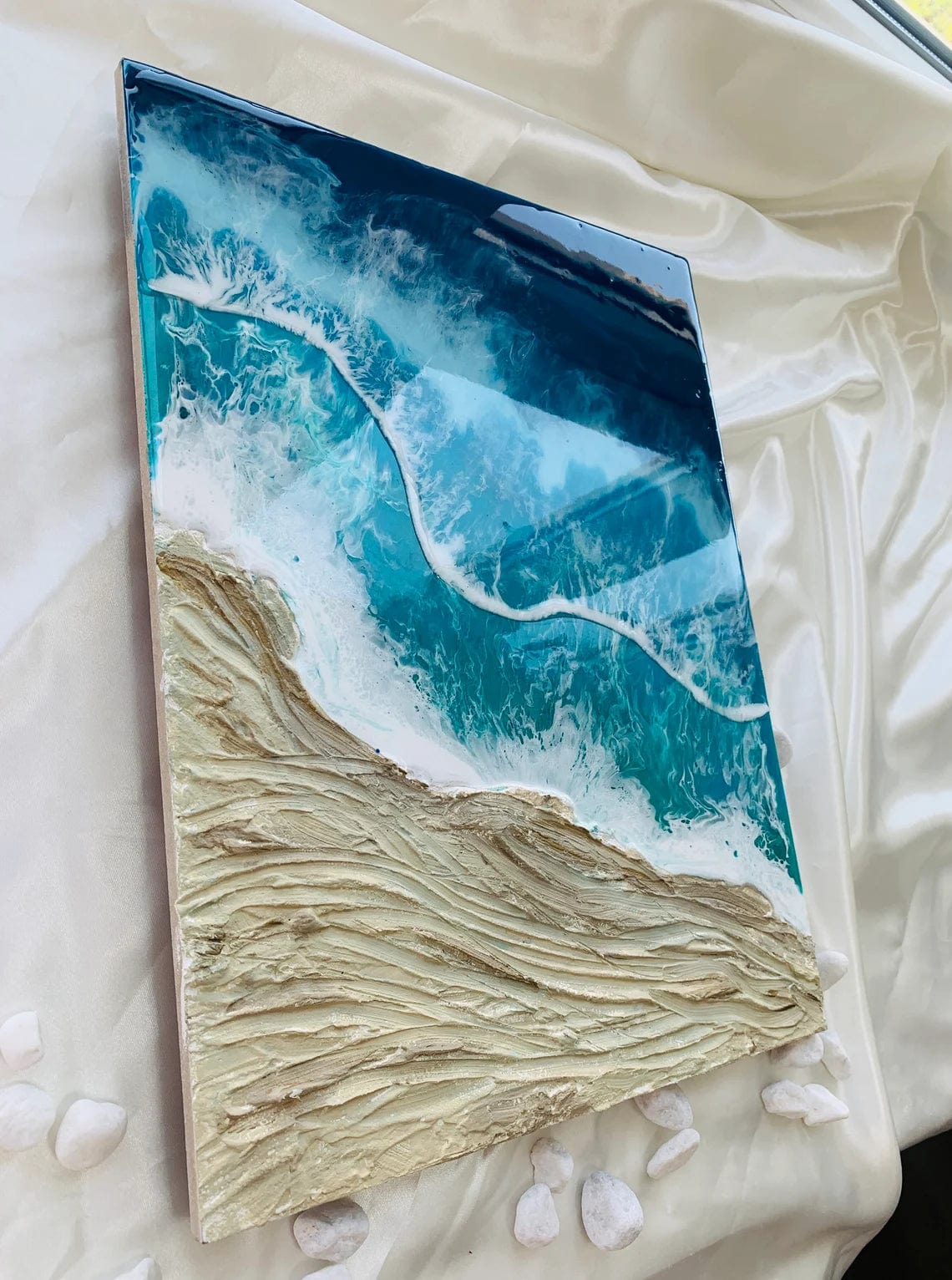 Peinture d'art en résine et plâtre