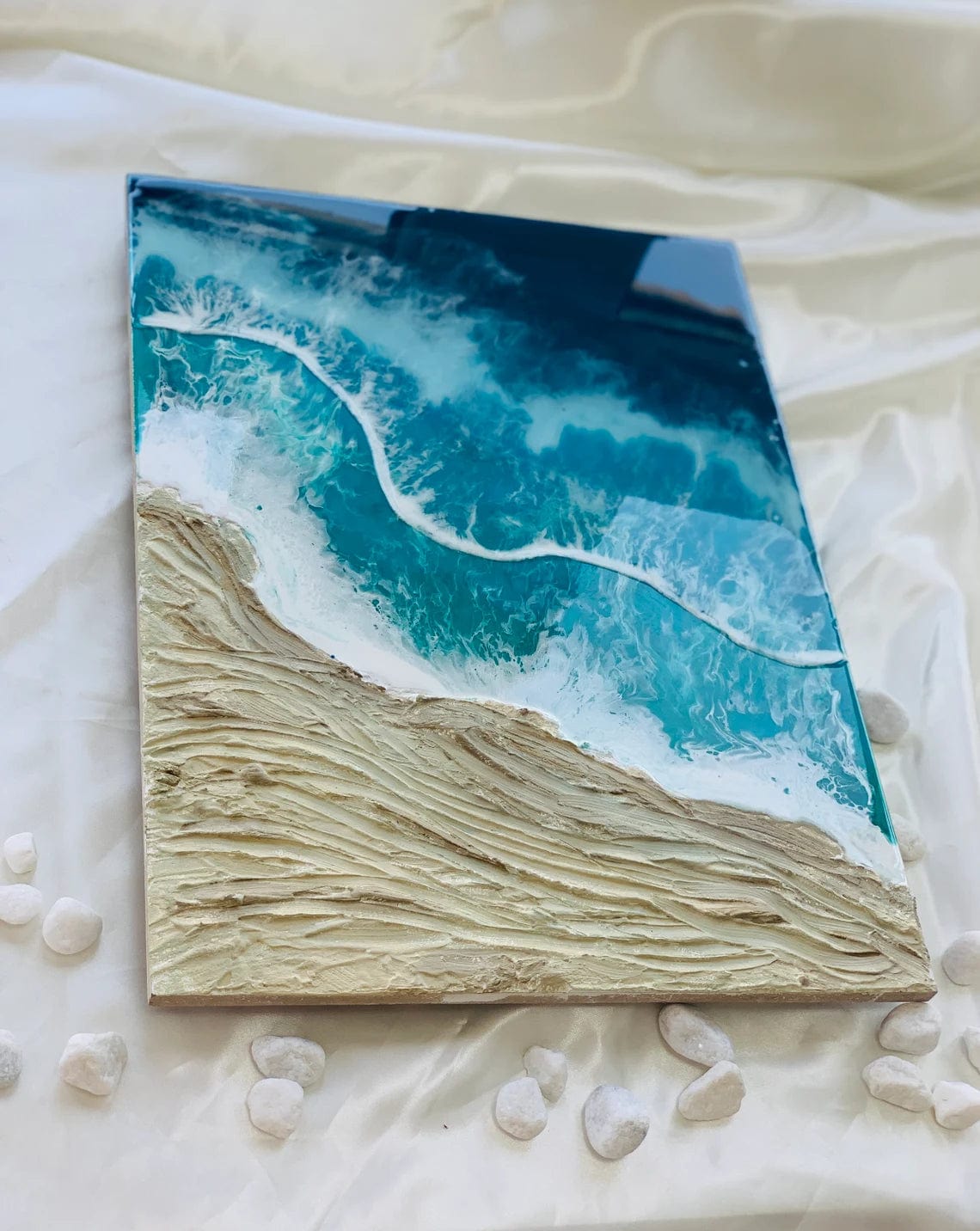 Peinture d'art en résine et plâtre