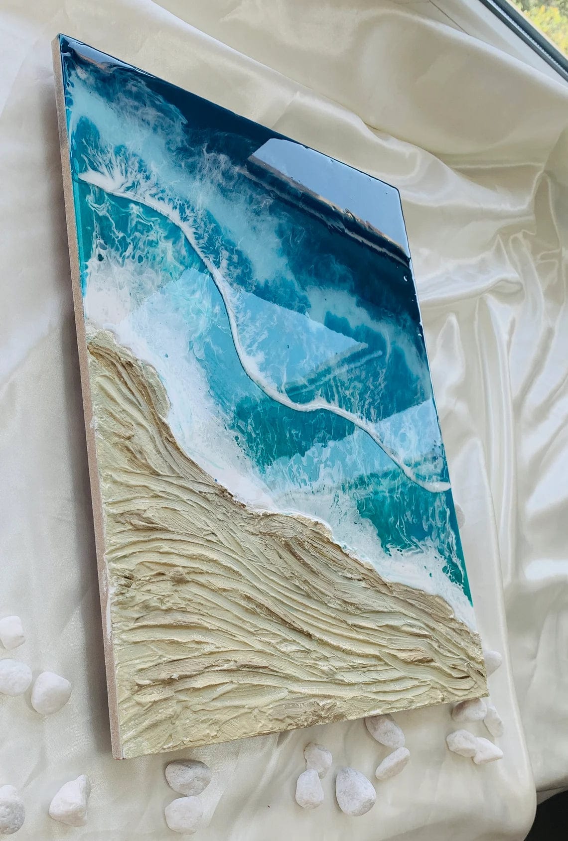 Peinture d'art en résine et plâtre