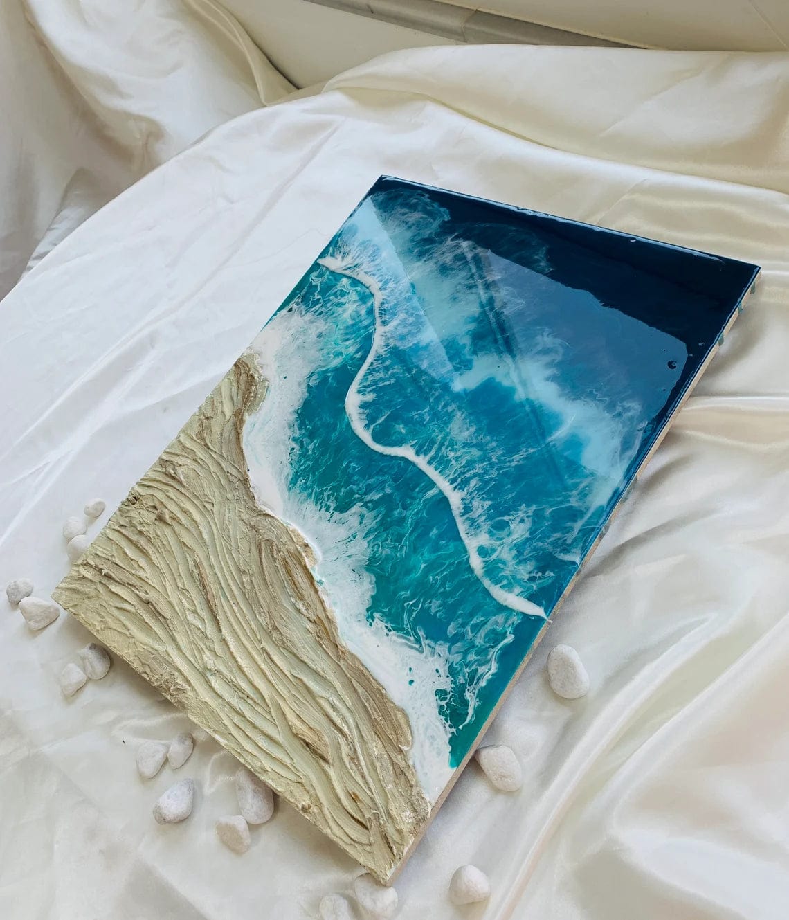Peinture d'art en résine et plâtre