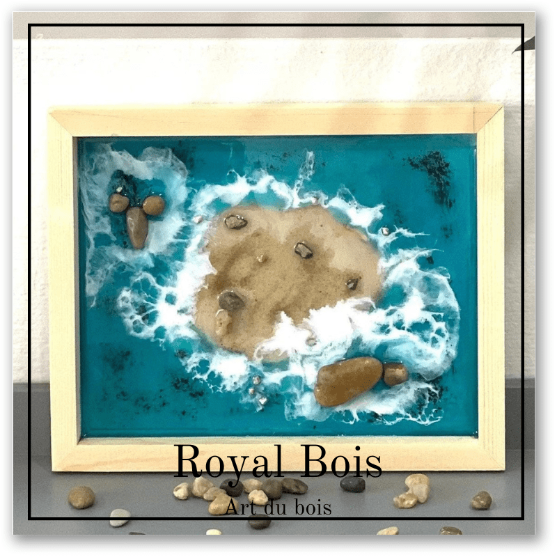 Petite peinture de plage sur l'art de la résine