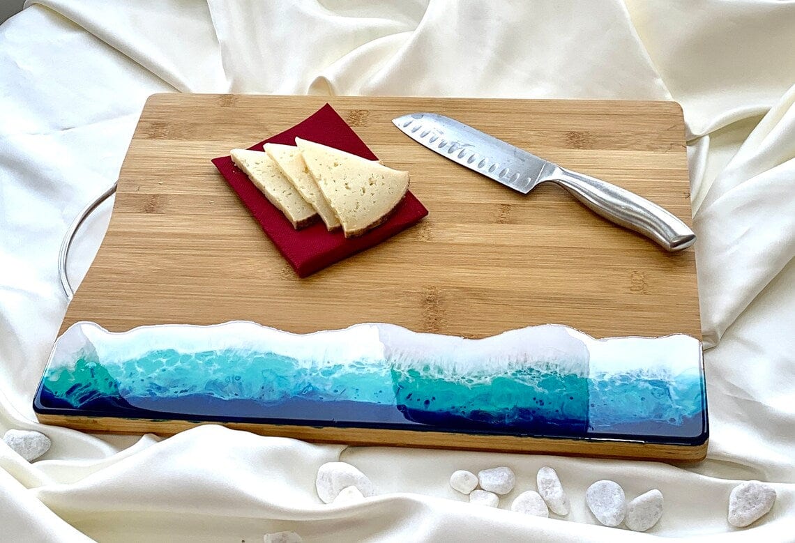 Planche à découper en résine de mer en bois