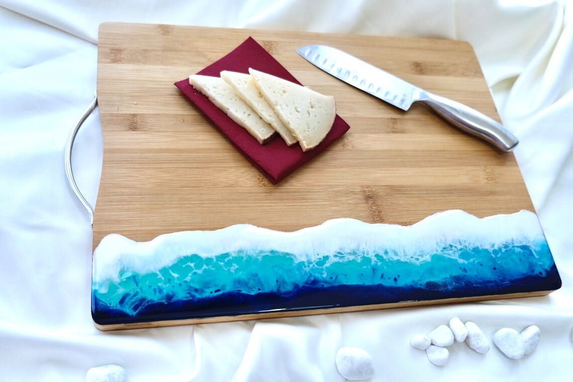 Planche à découper en résine de mer en bois