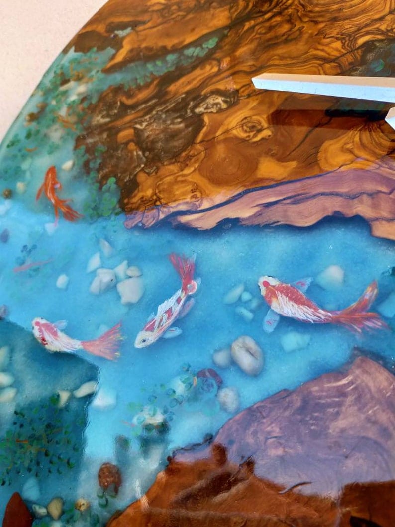 Res et bois horloge faite à la main pour mur