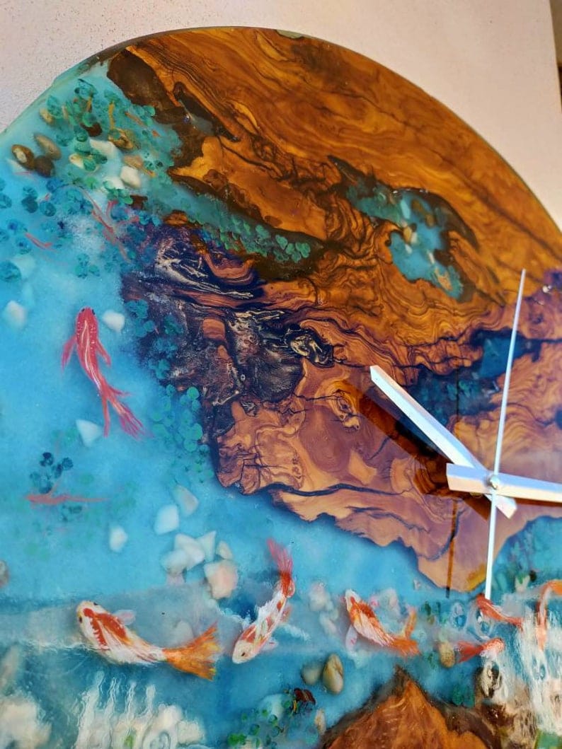 Res et bois horloge faite à la main pour mur