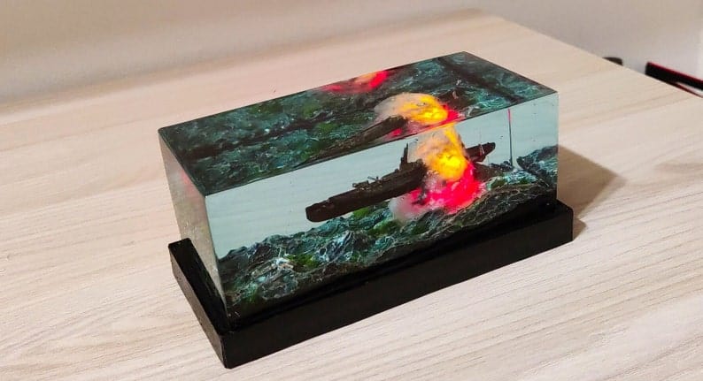 Résine Warship Diorama Art for Military Navy Armement Lover