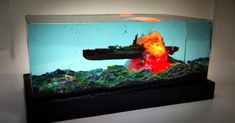 Résine Warship Diorama Art for Military Navy Armement Lover