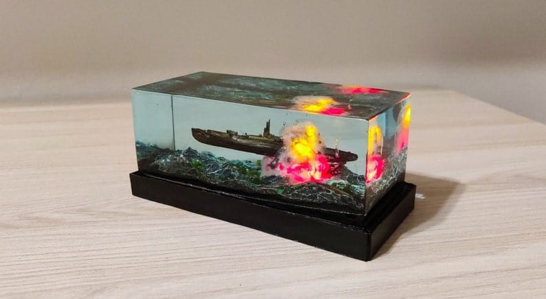 Résine Warship Diorama Art for Military Navy Armement Lover