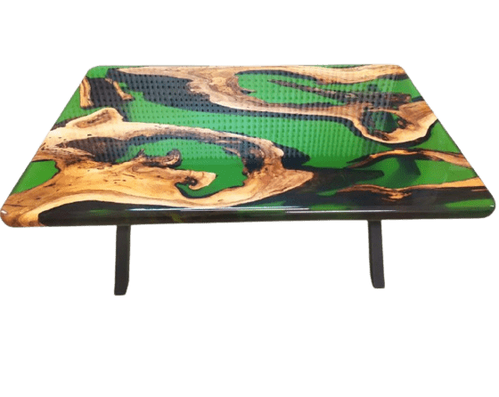 Table basse époxy vert