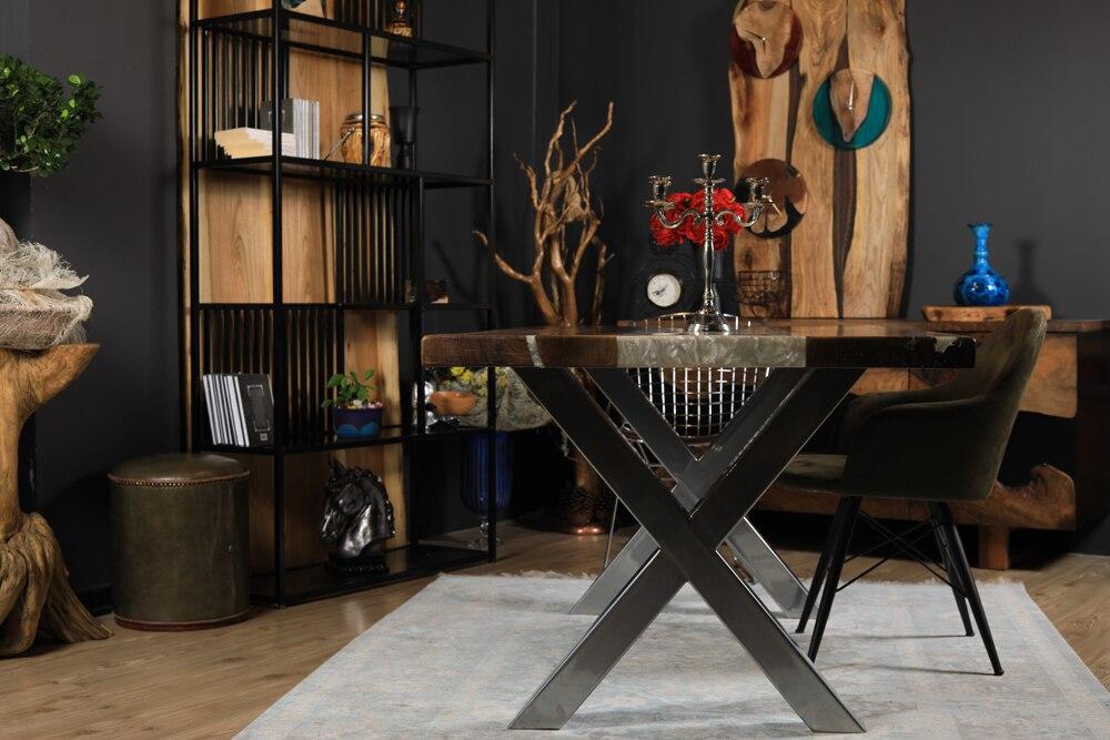 Table en résine d'époxy blanche