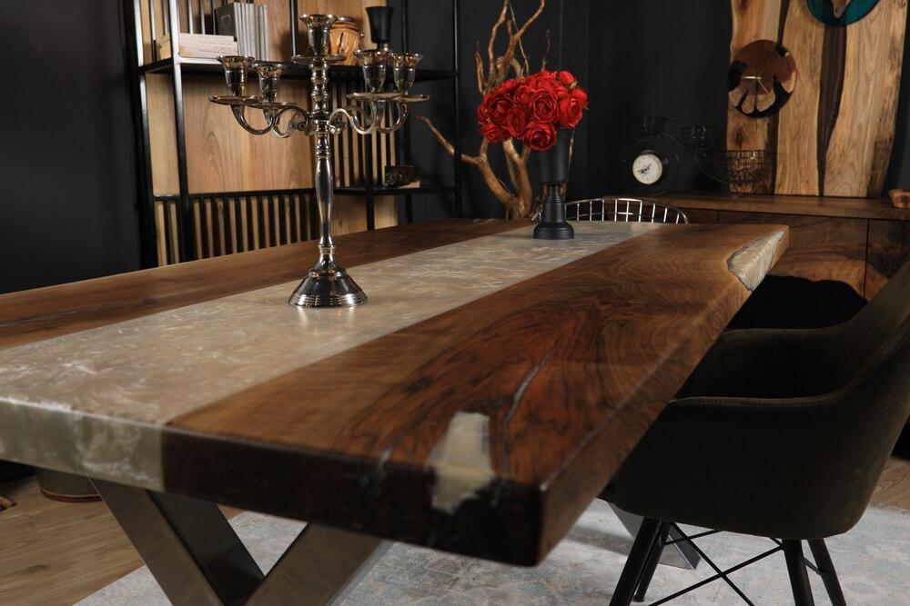 Table en résine d'époxy blanche